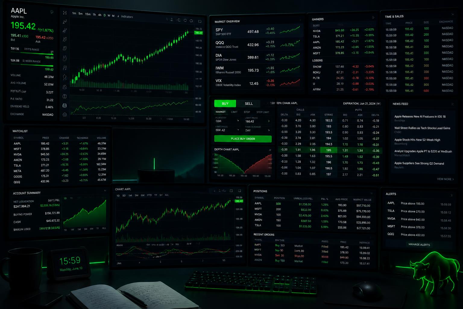 Live trading dashboard